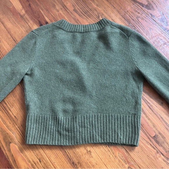 ELYSEWALKER Dove Cropped Cashmere Cardigan Bayleaf Olive‎ Green Luxurious size S - Picture 12 of 16
